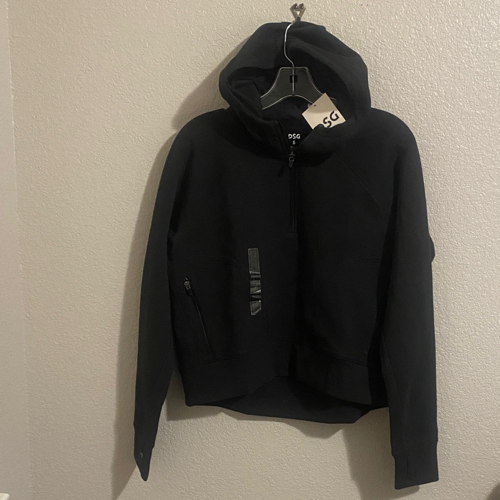 DSG Sport Fleece 1/4 Zip Pullover Women’s S Black Warm Athletic Top Small